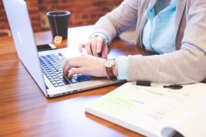 woman typing