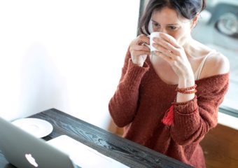 woman on computer