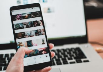 a mobile phone and a laptop